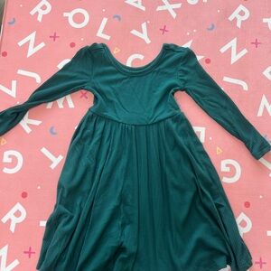 Little Sleepies Green Long Sleeve Scoop Neck Sundress